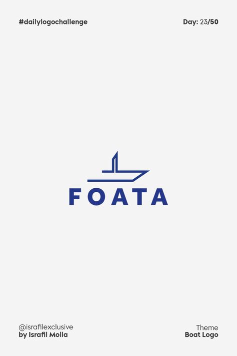 Welcome to the logo challenge. I hope guys like it the Foata logo. I'd to have some feedback Task: Boat logo Created By israfilexclusive #dailylogochallenge #logodesigner #graphicdesign #logos #dailylogo #logomaker #fonts #typography #boat #boatlogodesign #boatlogovector #boatcompanylogo #boatlogoideas #boatlogo #shiplogo #anchorlogo #compasslogo #logoinspirations #anchorelectricalslogo #anchorpodcastlogo #starpointmarine #openwatersyachts #foata #foatalogo #jumpman #dribbble #israfilexclusive Boat Company Logo, Boat Charter Logo, Miami Boat, Boat Logo, Logo Challenge, Boat Restoration, Compass Logo, Anchor Logo, Boat Storage