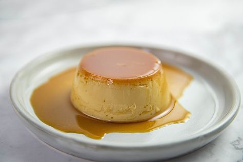 Everyday Gourmet | Vietnamese Coffee Creme Caramel Javy Coffee Recipes Caramel, Salted Caramel Creme Brulee, Caramel Cremeux Recipe, Coffee Creme Caramel, Vietnamese Coffee Jelly, Flakey Salt, Cake Rack, Vietnamese Coffee, Palm Sugar