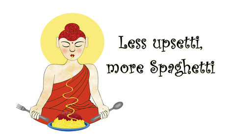 Buddha Illustration, Spaghetti, Illustrations