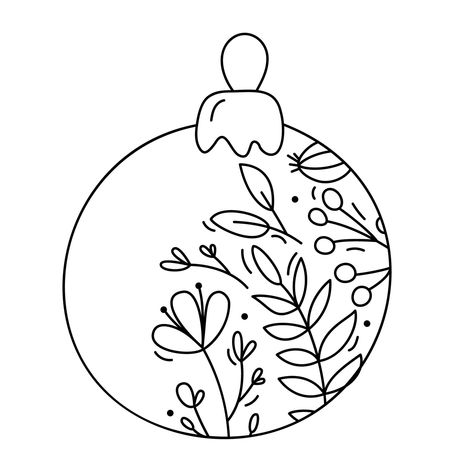 Sashiko Christmas Ornaments, Christmas Simple Design, Christmas Line Drawings, Embroidery Doodles, Christmas Line Art, Ornament Drawing, Christmas Embroidery Patterns, Christmas Doodles, Christmas Card Art