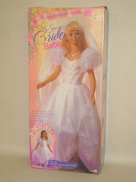 My Size Barbie. Always wanted one of these. I was too tall though, so it probably made sense I never got one. My Size Barbie, Barbie 90s, Childhood Memories 90s, Pink Ball Gown, Baby Doll Toys, Barbie Bride, Im A Barbie Girl, Holiday Barbie, 90s Childhood