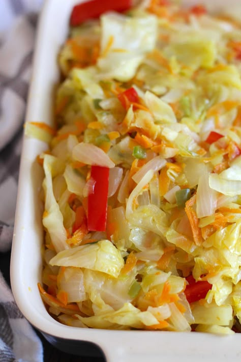 Jamaican Cabbage, 12 Tomatoes Recipes, 12 Tomatoes, Jamaican Recipes, Veggie Side Dishes, Cabbage Recipes, Veggie Sides, Veggie Dishes, Vegetable Side Dishes