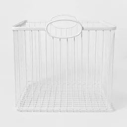 Stackable Storage Wire Bin - Pillowfort™ | Target Navy Storage, Toy Room Organization, Wire Bins, Decorative Storage Bins, Wire Basket Storage, Decorative Storage Baskets, Stackable Storage Bins, Wire Design, Integrated Handles