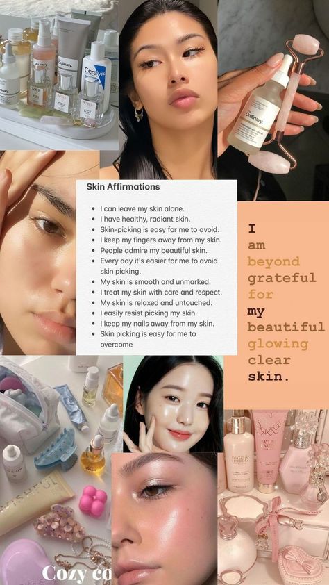 ୨୧ Clear Skin Vision Board, Skin Vision Board, Aesthetics Collage, Glow Getter, Selfcare Skincare, Goddess Aesthetic, Manifesting Vision Board, Clear Glowing Skin, Good Skin Tips