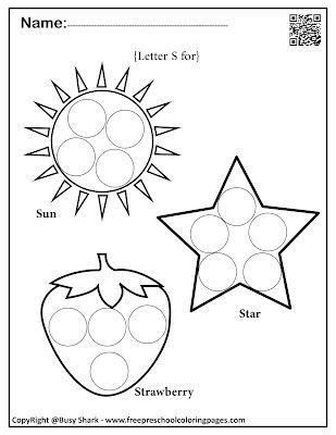 Abc For Toddlers, Letter S Activities, Learn Alphabet, Dot Marker Activities, Kindergarten Reading Worksheets, Dot Worksheets, Preschool Coloring Pages, Do A Dot, School Printables