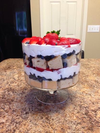 Red White And Blue Trifle, Blue Desserts, 4th Of July Desserts, Happy 4th Of July, Happy 4 Of July, Trifle, Red White And Blue, Red White Blue, Summer Recipes