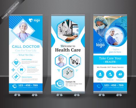 Medical Roll Up Banner Design for Hospital Premium Vector Medical Roll Up Banner, Medical Roll Up Banner Design, Hospital Graphic Design, Hospital Banner Design, Hospital Poster Design, Panaflex Design, Medical Banner Design, Hospital Banner, Rollup Design