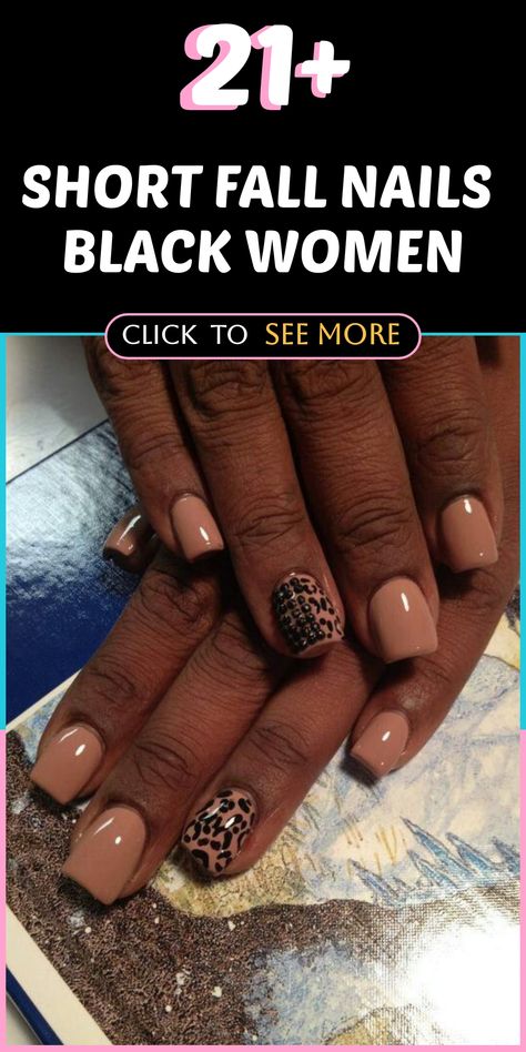 🌟 "Elevate your style with these 15 chic short fall nail designs tailored for black women. From rich jewel tones to metallic accents, these nail ideas will complement your autumn wardrobe perfectly. Show off your unique flair and embrace the season with confidence! 💅🏾 #FallNailInspo #BlackWomenNailArt" Christmas Nails Baddie, Winter Nail Ideas Simple, Nails For Black Women, Short Fall Nail Designs, Fall Overlay, Short Fall Nail, Nail Ideas Simple, Simple Christmas Nails, Short Fall Nails