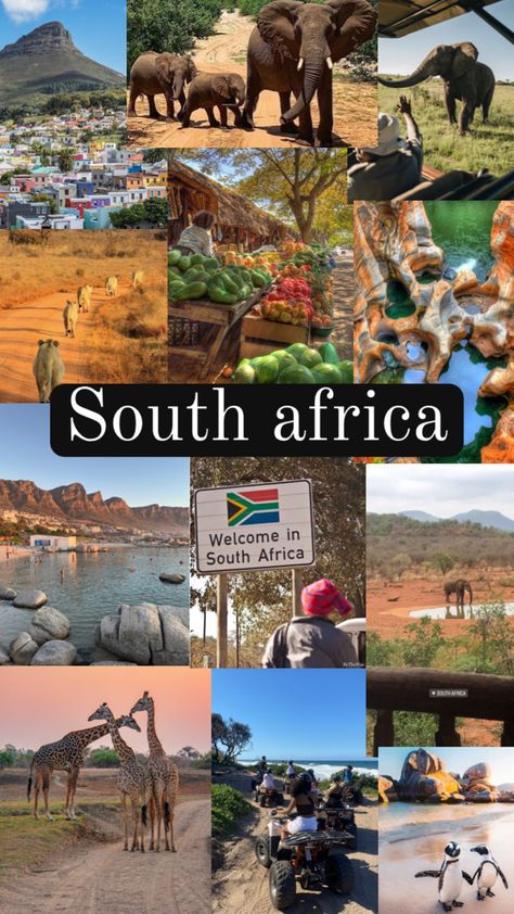 South Africa Travel Aesthetic, Travel Aesthetic Africa, Exotic Places To Travel, Africa Collage, South Africa Aesthetic, Summer Travel Aesthetic, South Africa Vacation, Travel Safari, Africa Holiday