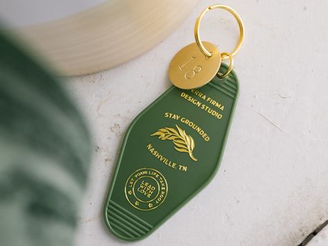 Hotel Keychain, Projets Cricut, Vintage Hotels, Stay Grounded, Hotel Branding, Hotel Project, Keychain Design, Place Your Order, Hotel Design