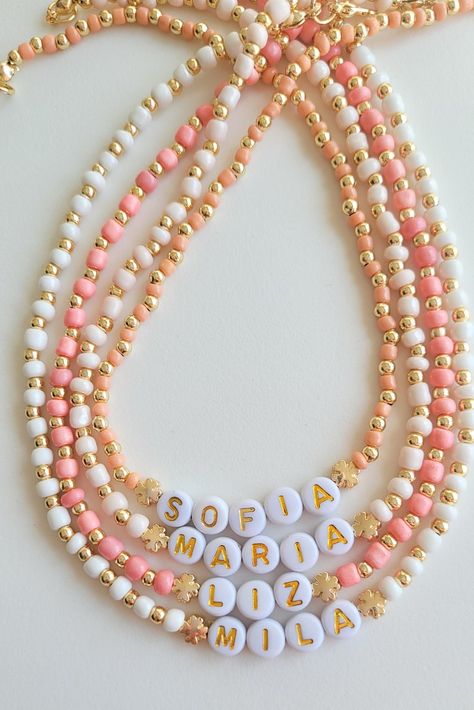 Pastel Color Custom Name Necklaces, Bead Name Necklace, Personalized Necklace, Custom Kids Necklace, Gift for Toddler Bead Name Necklace, Necklaces Bead, Toddler Necklace, Name Necklaces, Bead Necklaces, Custom Kids, Kids Necklace, Custom Name Necklace, Letter Beads