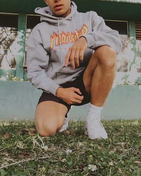 he’s a thrasher boy ok! 🔥 - nah bruh actually can’t skate, who wants 2 teach me? Thrasher Hoodie Outfit, Hoodie Outfits Men, Thrasher Outfit, Mens Business Casual, Thrasher Hoodie, Best Casual Shirts, Hoodie Outfit Men, Hoodie Outfits, Mens Business