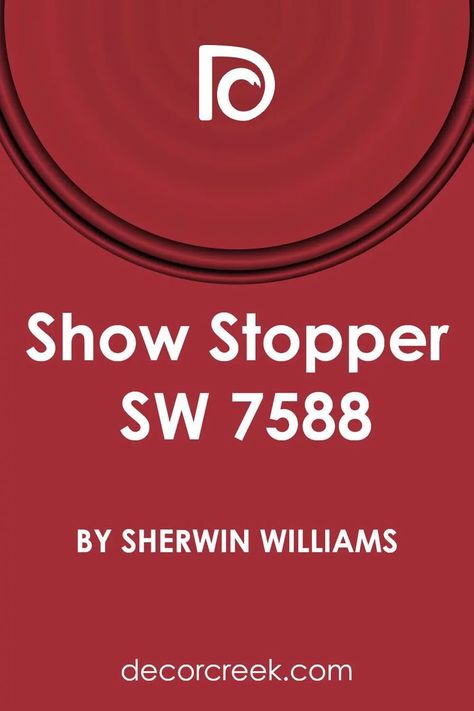 Show Stopper SW 7588 Paint Color by Sherwin Williams Trim Colors, Statement Wall, Stained Wood, Red Design, Natural Elements, Coordinating Colors, Sherwin Williams, Paint Color, Creative Studio