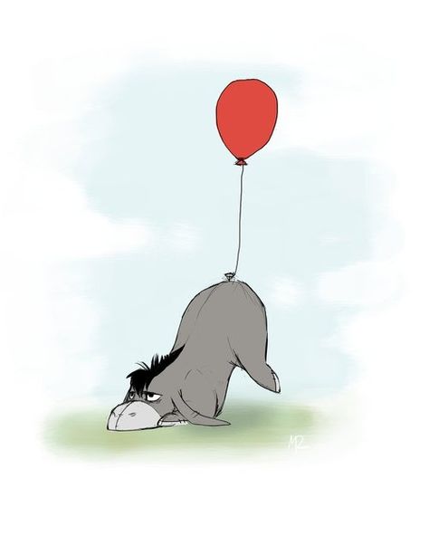 I'm feeling a little Eeyore-ish today. Eeyore Quotes, Eeyore Pictures, Winnie The Pooh Drawing, Ed Wallpaper, Winnie The Pooh Friends, Pooh Quotes, Red Balloon, Cute Disney Wallpaper, Dessin Adorable