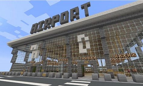 Airport Airport In Minecraft, Minecraft Airport Ideas, Minecraft Airport, Minecraft Circles, Minecraft Creative, Modern Minecraft, Minecraft Interior, Minecraft Interior Design, Minecraft Inspiration