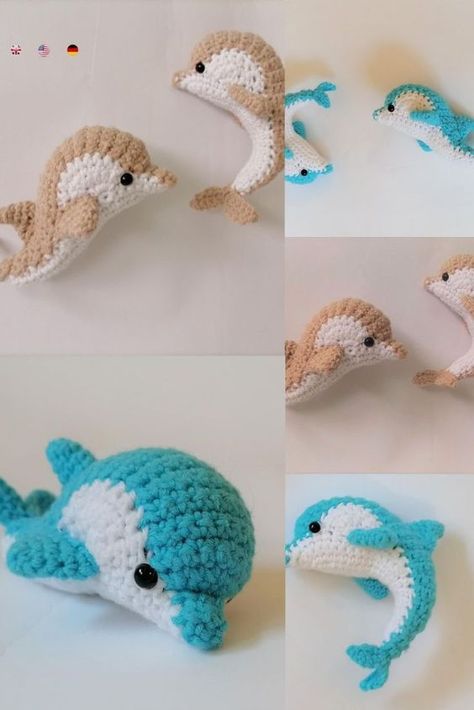 Crochet Ocean Amigurumi, Tuna Crochet Pattern, Crochet Dolphin Keychain Pattern Free, Crochet Aquatic Animals, Crochet Marine Animals, Sea Creatures Crochet Pattern Free, Ocean Crochet Ideas, Crochet Ocean Animals Free Pattern, Free Dolphin Crochet Pattern