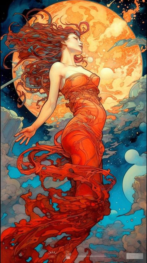 Arte Pin Up, زجاج ملون, Pause Button, Mucha Art, Art Nouveau Illustration, Výtvarné Reference, Witch Craft, Art And Illustration, Ethereal Art