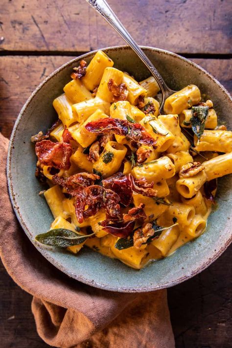 Candied Prosciutto, Pumpkin Rigatoni, Winter Pasta Dishes, Fall Lunch Ideas, Italian Thanksgiving, Winter Pasta, Easy Fall Dinners, Fall Pasta, Half Baked Harvest Recipes