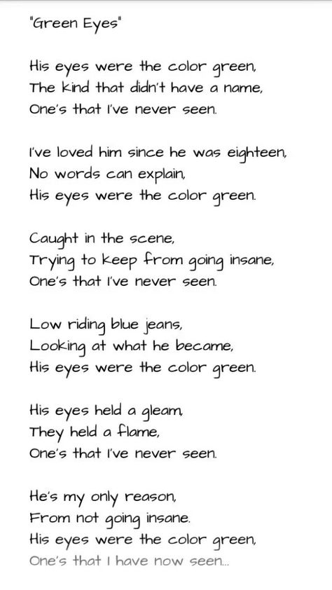 'Green Eyes' #poem Green Eye Quotes Love, Green Eyes Quotes Deep, Green Eyes Sayings, Poem About Green Eyes, Green Eye Poems, Green Eyes Poems, His Green Eyes Quotes, Poems About Green Eyes, Green Eyes Quotes Love