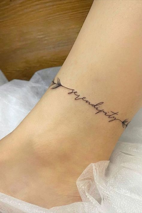 tattoo ideas Ankle Bracelet Tattoos, Meaningful Small Tattoos, Patience Tattoo, Adorable Tattoos, Name Tattoos For Moms, Small Foot Tattoos, Tattoos Simple, Anklet Tattoos, Elbow Tattoos