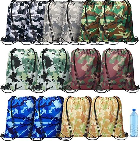 Amazon.com: 14 Packs Boy Drawstring Bag Party Favors Camo Party Bags Camouflage Drawstring Bag Paintball Camping Birthday Party Supplies Goodie Camouflage Drawstring Travel Bags Pouch Sacks for Candy Party Favors : Clothing, Shoes & Jewelry Paintball Party Favors, Paintball Party Ideas, Boy Sleepover, Paintball Birthday, Bunco Ideas, Paintball Party, Camo Party, Military Party, Birthday Sleepover