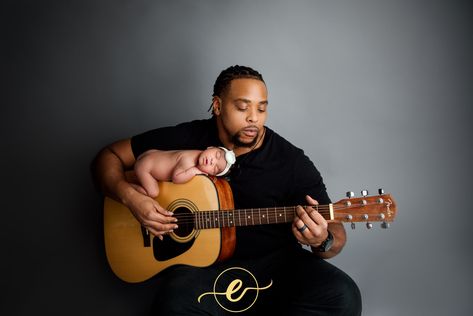 Newborn Photography With Guitar, Guitar Newborn Pictures, Newborn Music Photography, Hanna Davis, Chelsea Photos, Isaiah Hill, Babies Photoshoot, Foto Newborn, Baby Boy Pictures