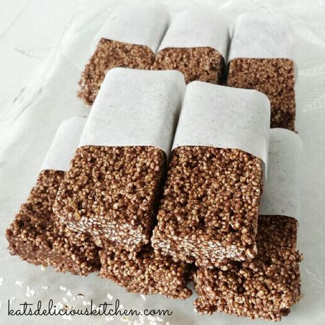 Chocolate Amaranth Bar Crispies – Delicious Little Kitchen Amaranth Recipes, Healthy Snack Packs, Snacks At Home, Puff Dessert, Peanut Butter Snacks, Coconut Syrup, Clean Snacks, Chunky Peanut Butter, Vegan Gluten Free Recipes