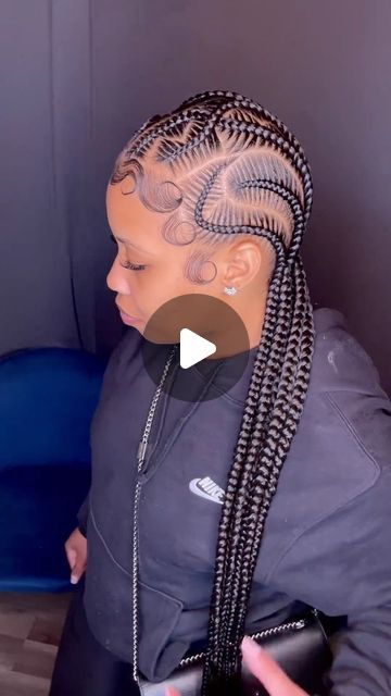 Cute Quick Cornrow Hairstyles, Big Scalp Braids For Black Women, Switch Braids Hairstyles, Braids To Back For Black Hair, All Back Feed In Braids, Cornrows On Black Woman, Simple Scalp Braids, 7 Stitch Braids With Design, Crazy Braids For Black Women