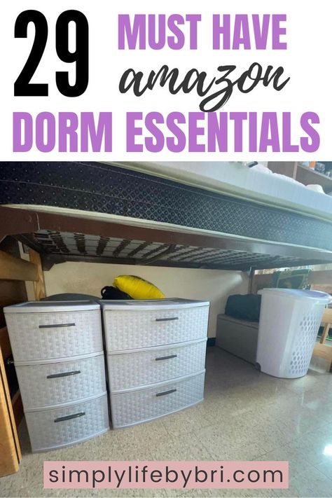 amazon dorm essentials Boy Dorm Room, Dorm Storage Ideas, College Dorm Storage, Dorm Room Setup, College Dorm Room Organization, Guy Dorm Rooms, College Dorm Checklist, Dorm Room Checklist, Boys Dorm Room