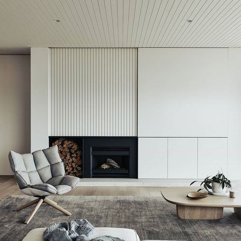 Studio Tom on Instagram: “Fireplace joinery with sneaky concealed television. For when you can peel your eyes away from the ocean views. From our Blairegowrie Beach…” Tv Joinery, Concealed Tv, Tv Feature Wall, Casual Family Rooms, Living Room Wall Units, Hidden Tv, Front Rooms, Modern Fireplace, Family Room Design