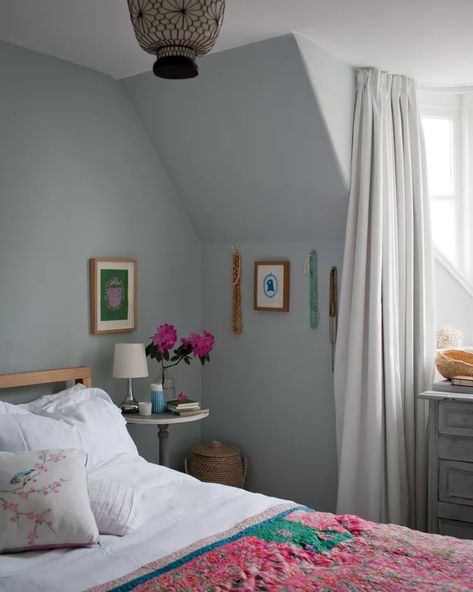 Parma Grey Farrow And Ball Bedroom, Valspar Blue, Farrow And Ball Bedroom, Best Cabinet Paint, Light Blue Bedroom, Blue Gray Bedroom, Blue Gray Paint Colors, Restful Bedrooms, Dark Paint Colors