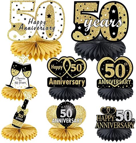 Amazon.com: 8pcs 50th Anniversary Decorations Table Honeycomb Centerpieces Party Supplies, Happy 50th Wedding Anniversary Table Sign, Black Gold 50 Year Anniversary Theme Decor : Home & Kitchen 60 Anniversary Decorations, 40th Anniversary Decorations, 25th Anniversary Decorations, 60th Wedding Anniversary Party, Happy 60th Anniversary, Honeycomb Centerpiece, Happy 40th Anniversary, 50th Anniversary Decorations, 40th Anniversary Party