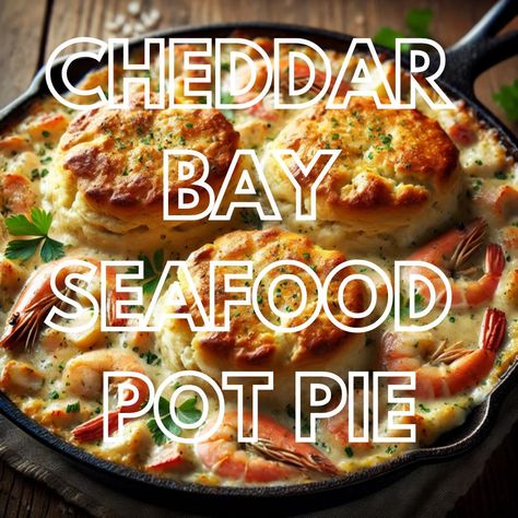 Seafood Pie Recipe, Biscuit Pot Pie, Lobster Pot Pies, Seafood Pot Pie, Seafood Pot, Seafood Casserole Recipes, Cajun Seafood, Seafood Stock, Cheddar Bay Biscuits