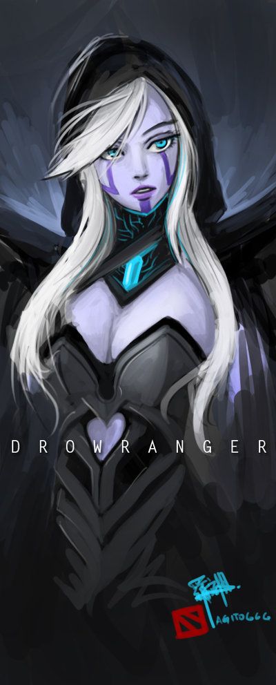 0414: Traxex by Agito666 Drow Ranger, Defense Of The Ancients, Dota 2 Game, Night Elf, Speed Painting, Roleplay Characters, Dark Elf, Warrior Girl, Dota 2