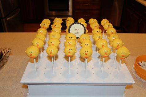 My sister made cake pops for my Gender Reveal. They went with the theme 'Waddle it be?" They were such a hit! Gender Reveal Chicken Theme, What The Duck Are We Having Gender Reveal, Duck Theme Gender Reveal, Waddle It Be Gender Reveal Ducks, What The Duck Is It Gender Reveal, Cake Pops Gender Reveal, Duck Gender Reveal Party, Waddle It Be Gender Reveal, Baby Ram