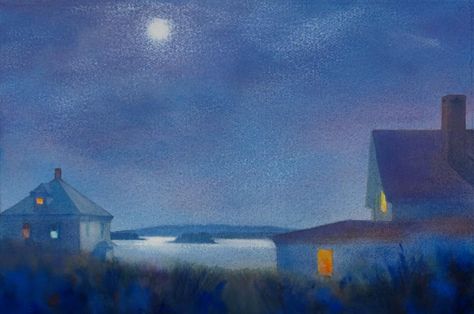 "Harbor Moon" by Suzanne Siegel, "It's up to you" Best in Show, Spring Bull Gallery, 55 Bellevue Avenue, Newport, RI. Value Relationships, Maine Landscape, Newport County, Inside My Head, Fine Arts College, Newport Rhode Island, Newport Ri, Color Studies, Drawing Artist