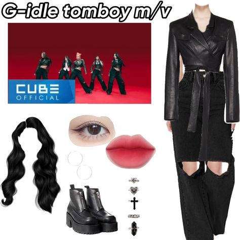 G-idle tomboy m/v (3/4) G Idle Outfit Inspired, G Idle Outfit, Tomboy G Idle, Outfit Inspired, Stage Outfit, Emo Outfits, Stage Outfits, G I Dle, Kpop Idol