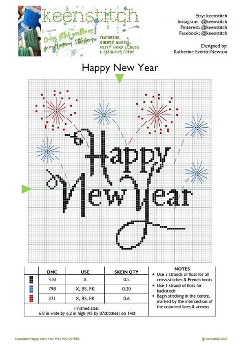 keenstitch - Keenstitch Happy New Year free pattern | Facebook Happy New Year Cross Stitch Pattern, Happy New Year Cross Stitch, New Year Cross Stitch, Year Cross Stitch, Alphabet Patterns, Cross Stitch Alphabet Patterns, Holiday Cross Stitch, Cross Stitch Alphabet, Cross Stitches