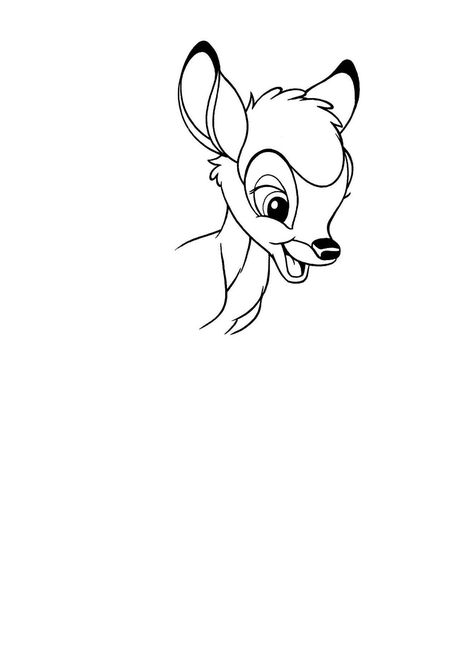 Simple Bambi Tattoo, Bambi Tattoo Design, Bambi Tattoo Disney, Disney Tattoo Stencils, Bambi Tattoo Ideas, Simple Disney Tattoos, Thumper Tattoo, Bambi Tattoo, Beginner Tattoos