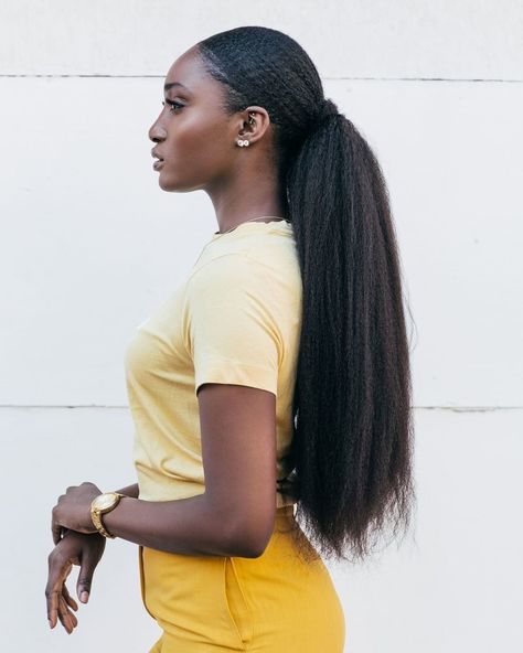 Black Women Ponytails, Blowout Ponytail, Heat Free Hairstyles, Human Hair Ponytail Extensions, Weave Ponytail Hairstyles, Black Ponytail Hairstyles, Pelo Afro, Ponytail Hair Extensions, 4c Hair