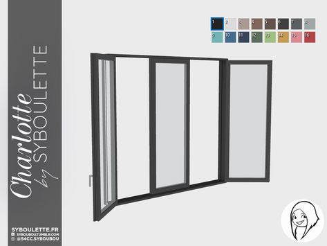 This is a modern wide opened triple window. Found in TSR Category 'Sims 4 Windows' Triple Window, Sims 4 Tsr, Sims 4 Mods Clothes, Sims 4 Houses, Open Window, The Sims Resource, Sims 4 Mods, Custom Content, Sims Resource