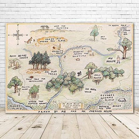 Map Backdrop, Bear Backdrop, Winnie The Pooh Background, Winnie The Pooh Decor, Happy Birthday Bear, 100 Acre Wood, Happy Bear, Winnie The Pooh Nursery, Baby Shower Photo Booth