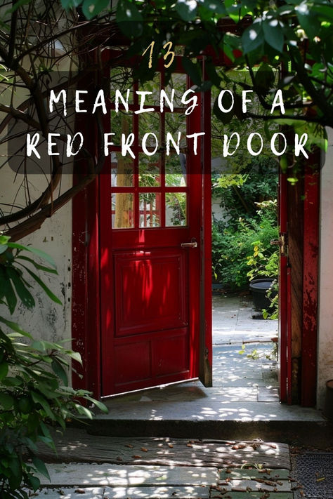 Curious about what a red front door means? Discover 10 fascinating meanings and cultural significance behind this bold choice. Click to find out more! 🌟🚪 #HomeDecor #FrontDoorColors #RedDoor #HomeInspo #CulturalSignificance Red Double Doors On Houses, Front Door Inspiration Brick House, Maroon Exterior Doors, Red Door Meaning House, Exterior House Colors With Red Doors, 70 Best Modern Farmhouse Front Door Entrance Design Ideas, Best Red Paint For Front Door, Front Door Red Colors, White House Red Front Door