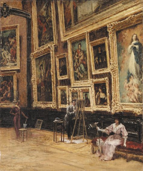 In the Louvre, Louis Beraud. French (1852 - 1930) Museums In Paris, The Louvre, Arte Inspo, A4 Poster, Art Appreciation, Museum Exhibition, Art Themes, Henri Matisse, Old Art