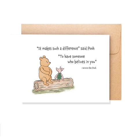 It Makes Such A Difference Said Pooh, Winnie The Pooh Friendship, Pooh Friendship, Classic Winnie The Pooh, Pooh Quotes, Friendship Cards, Believe In You, Letter Board, Winnie The Pooh