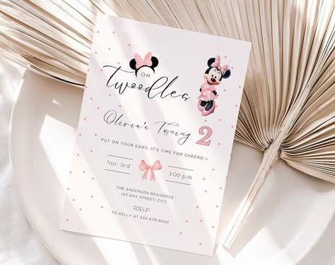 View Taylor Swift by Nkindle on Etsy Oh Twodles, Minnie Mouse Invitations, Printable Invitation Templates, Minnie Party, Baby Birthday Cakes, Minnie Mouse Party, 2nd Birthday Parties, Printable Invitations, Baby Birthday