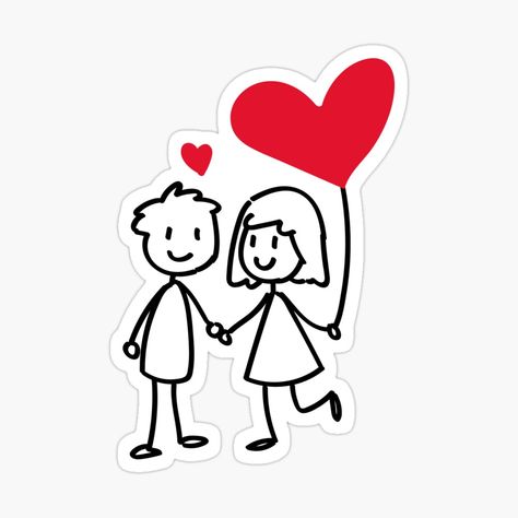 Get my art printed on awesome products. Support me at Redbubble #RBandME: https://www.redbubble.com/i/sticker/Cute-Couple-With-Balloon-Heart-Valentine-s-Day-by-funnylifeusa/66614552.JCQM3?asc=u Stickers For Valentines Day, Cute Couple Stickers Aesthetic, Valentines Stickers Aesthetic, Valentine’s Day Cartoon, Cute Love Stickers Printable, Sticker San Valentin, Valentines Day Cartoon Aesthetic, Couple Stickers Printable, Couple Stickers For Scrapbook