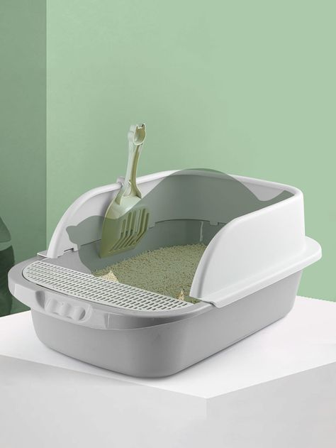 Grey    Plastic Plain Cat Litter Boxes    Pet Cleaning Cats Things Products, Cats Supplies, Cat Room Decor, Brushing Dogs Teeth, Cat Litter Boxes, Pet Food Dispenser, Cozy Beds, Cat Bedroom, Cool Cat Toys