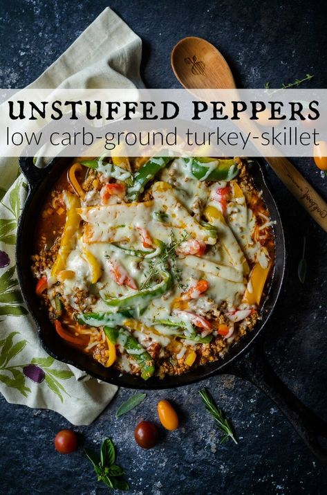 Ground Turkey And Cauliflower Rice, Turkey And Cauliflower Rice, Ground Turkey And Cauliflower, One Pan Dinners, Ground Turkey Stuffed Peppers, Unstuffed Peppers, Healthy Ground Turkey, Pan Dinners, Health Conscious