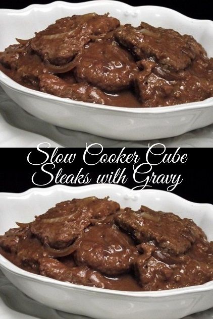 Slow Cooker Cube Steaks with Gravy - Food Menu Crockpot Cube Steak And Gravy Crock Pots, Slow Cooker Cubed Steak And Gravy, Simple Cube Steak Recipes, Cubed Steak Recipes Easy Crockpot, Crockpot Cube Steak Easy, Crockpot Cubed Steak And Gravy, Beef Cubes Recipe Crock Pots, Crock Pot Cubed Steak And Gravy, Cube Steak In Crock Pot